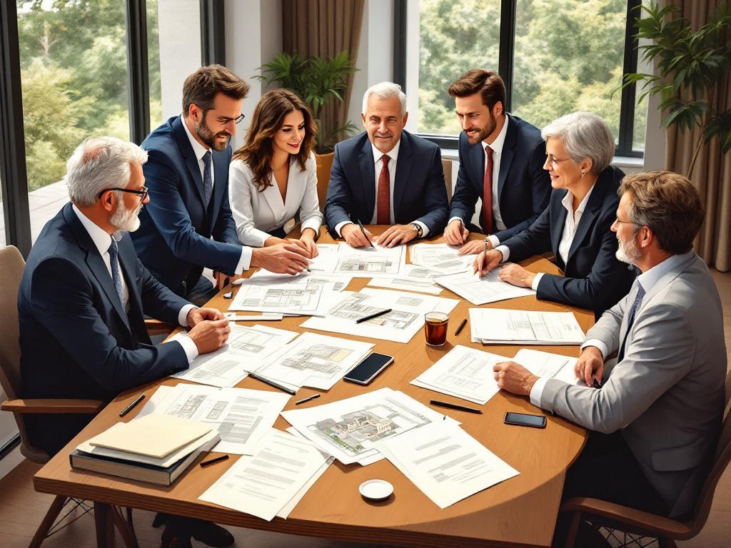 Réunion autour d'une table pour discuter des inconvénients d'une SCI familiale